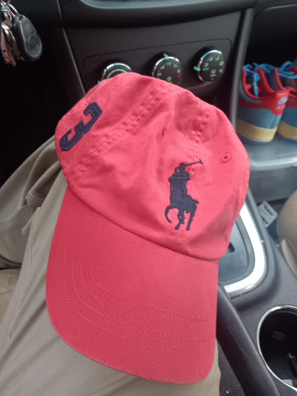 Ralph Lauren Red Polo Cap with Navy Label